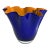 Czech Style Art Glass Handkerchief Vase in Blue & Orange For Sale
