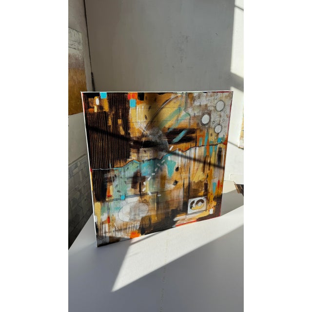 Contemporary "Mid Century Repeat" Abstract Acrylic Painting For Sale - Image 3 of 7