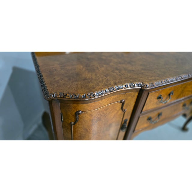 1920s Vintage Burr Walnut Sideboard, 1920 For Sale - Image 5 of 9