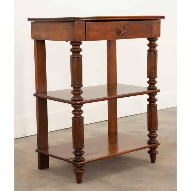 Wood English 19th Century Solid Walnut Etagere Table For Sale - Image 7 of 12