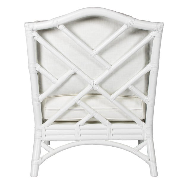 White Chippendale Lounge Chair, White For Sale - Image 8 of 10