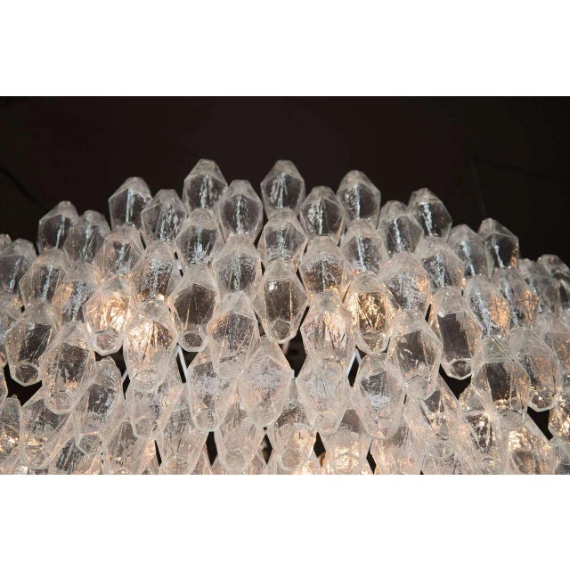 Glass Monumental Handblown Smoked Murano Glass Polyhedral Chandelier by Venini For Sale - Image 7 of 8