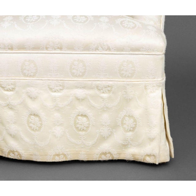 Late 20th Century White Silk Brocade Upholstered Tub Chair For Sale - Image 5 of 7