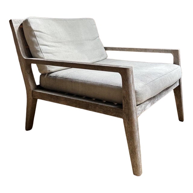 Teak Garden Lounge Chair with Cushions from Restoration Hardware, 2010s For Sale