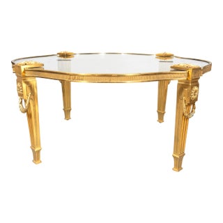 p.e Guerin Bronze and Glass Coffee Table For Sale