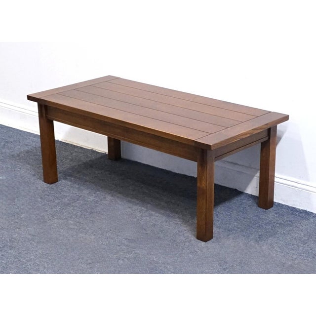 STICKLEY FURNITURE Mission Collection Solid Quarter Sawn White Oak Plank Top 46" Accent Coffee Table 89-508 18" High 46"...