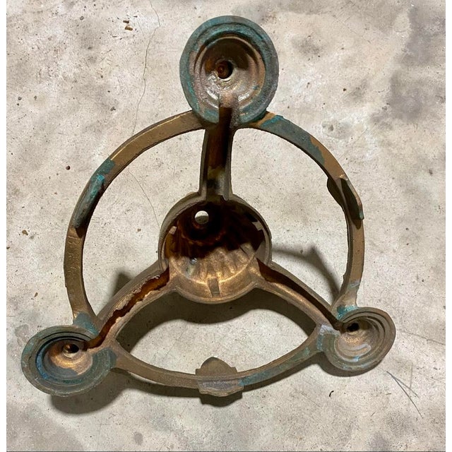 Antique Art Deco Style Bronze 3-Light Ceiling Light Plate For Sale - Image 4 of 7