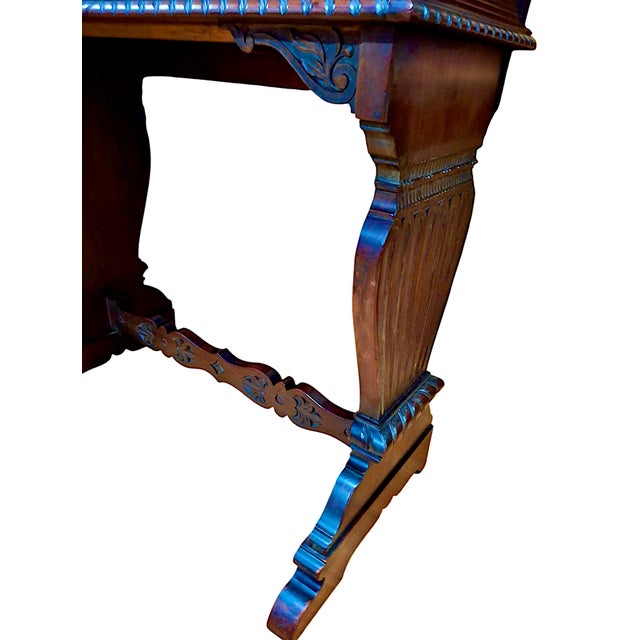 Spanish Renaissance Revival Carved Walnut Vargueno-Style Writing Desk For Sale - Image 12 of 13