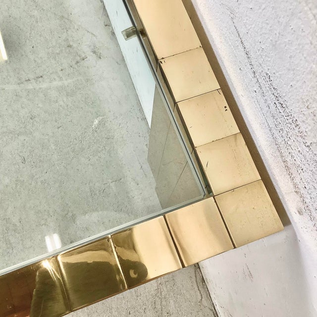 Monumental Vintage Brass & Glass Square Coffee Table, Cityscape Manner, 48 X 48 For Sale - Image 13 of 18