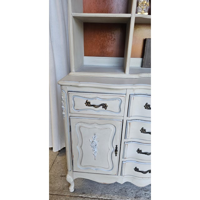 Mahogany Hutch, 2 Piece Cabinet Hutch, Circa 1940s/50's For Sale In Los Angeles - Image 6 of 14