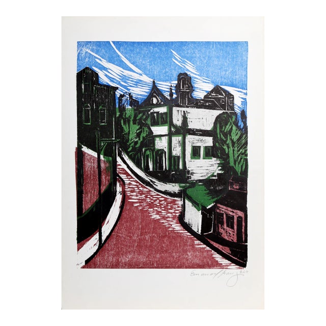 Street Scene from the Bahia Portfolio, Emanoel Araujo Linocut For Sale