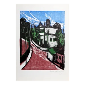 Street Scene from the Bahia Portfolio, Emanoel Araujo Linocut