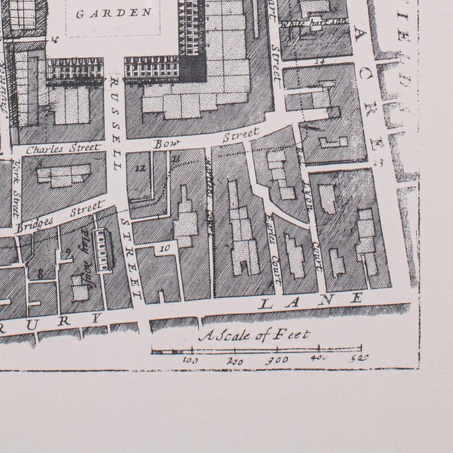 Vintage 18th Century Street Map, London, Covent Garden, the Strand, Cartography For Sale - Image 10 of 11