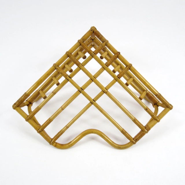 Boho Chic Bamboo and Rattan Coat Rack, 1960s For Sale - Image 3 of 8