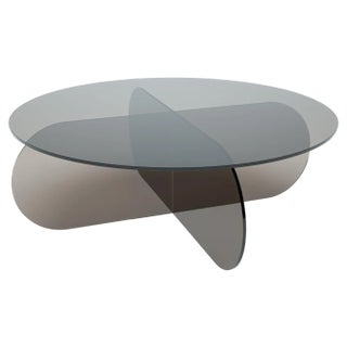 Nor Circle 120 Clear Glass Coffee Table by Sebastian Scherer For Sale