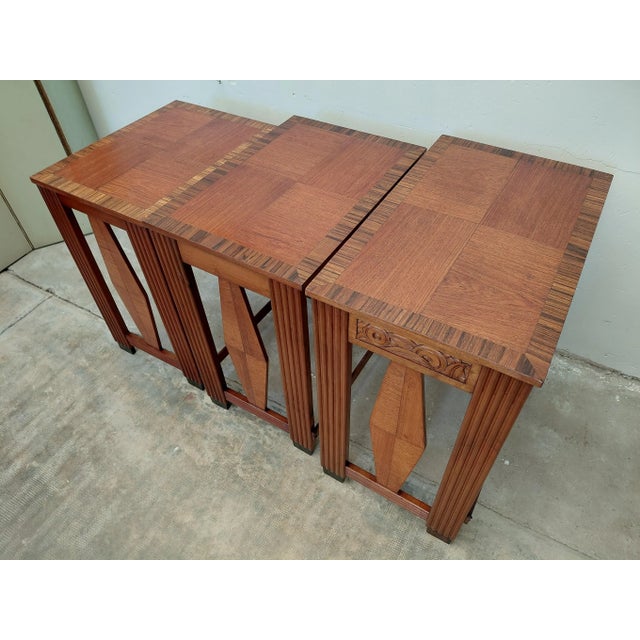 Art Deco Nesting Tables, 1930s, Set of 3 For Sale - Image 15 of 16
