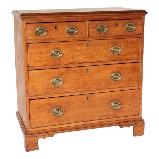 Antique George III Style Oak Chest of Drawers For Sale