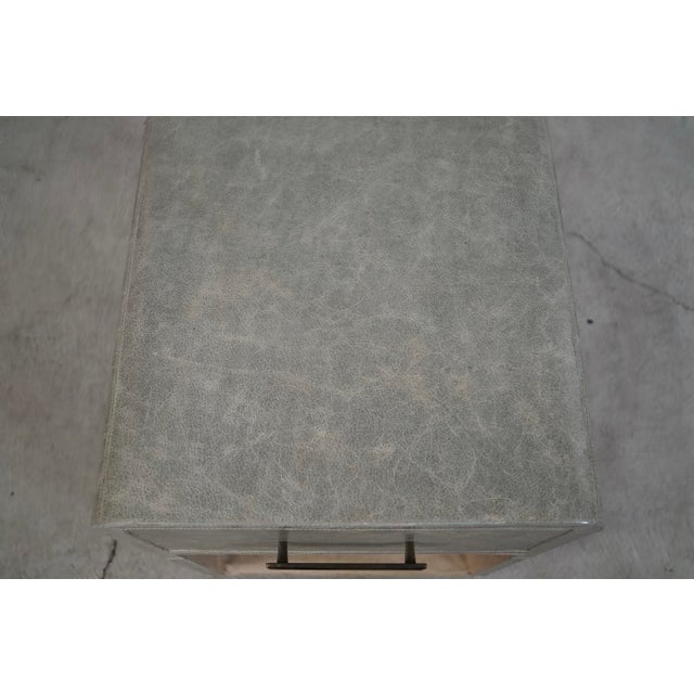 Made Goods Leather Nightstand on Brass Casters For Sale - Image 10 of 12