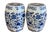 Blue Chinoiserie Blue & White Peony Hexagon Garden Stools - A Pair For Sale - Image 8 of 12