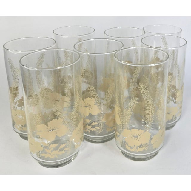 1970s 1970s Boho Floral Tumblers - Set of Eight For Sale - Image 5 of 12