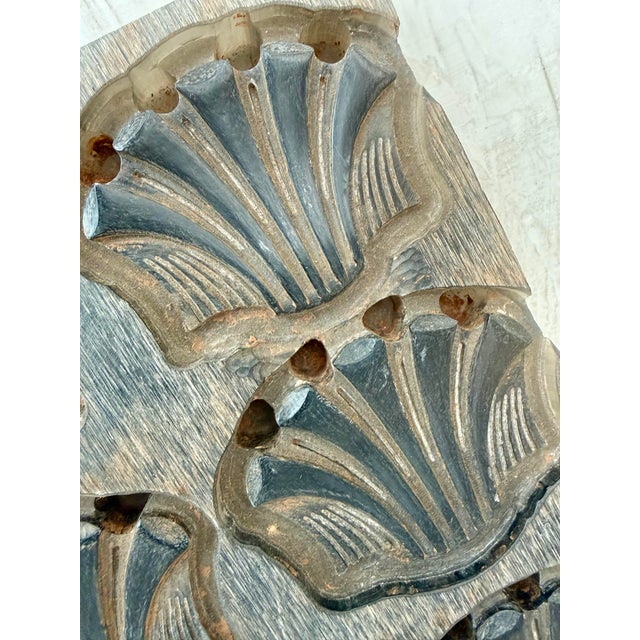 Brown Vintage Carved Wood Nautical Scalloped Shell Architectural Factory Mold, Wall Art, Unique Housewarming/Hostess Gift For Sale - Image 8 of 12