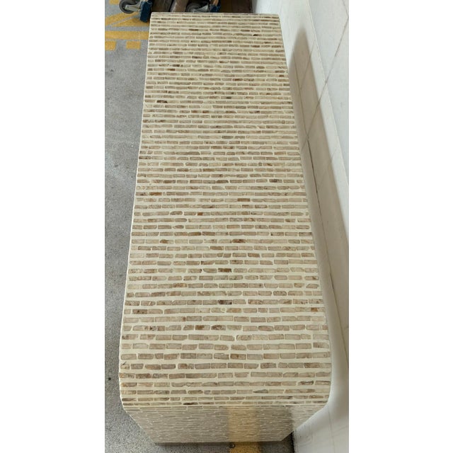 Modern Modern Mother of Pearl Waterfall Console Table For Sale - Image 3 of 5