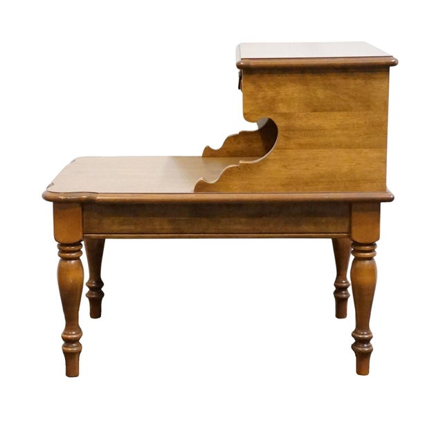 Brown Ethan Allen Heirloom Nutmeg Maple Colonial Early American 19" Accent Step End Table 10-8442 For Sale - Image 8 of 12