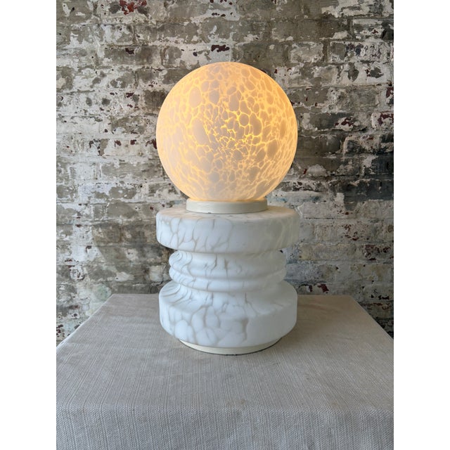Vintage Murano Glass Globe Table Lamps - a Pair For Sale - Image 10 of 11