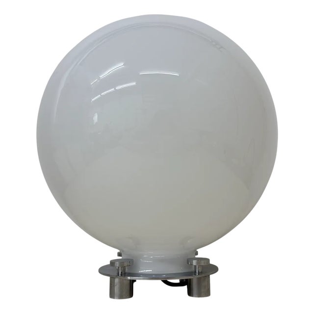 Glass and Chrome Model 752 Table Lamp attributed to Martinelli Luce, Italy, 1970s For Sale