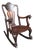 Antique Horner Style Mahogany Carved Lion Arm Rocking Chair For Sale