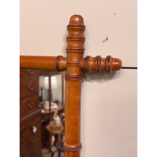 Chinoiserie 19th Century Faux Bamboo Mirror For Sale - Image 3 of 5