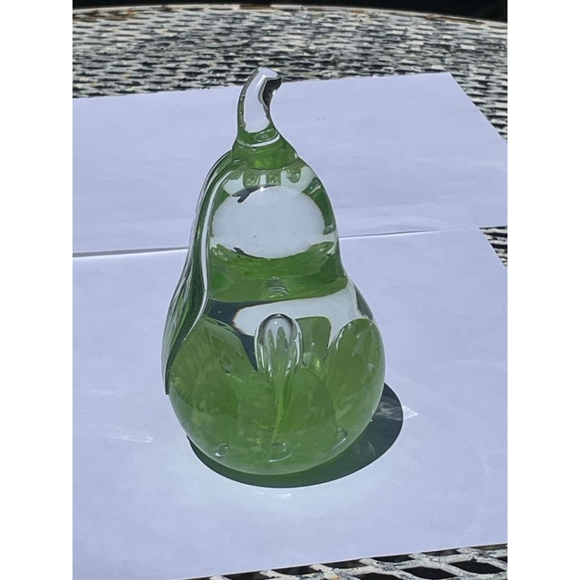 Murano Joe St. Clair Pear Paperweight For Sale - Image 4 of 6