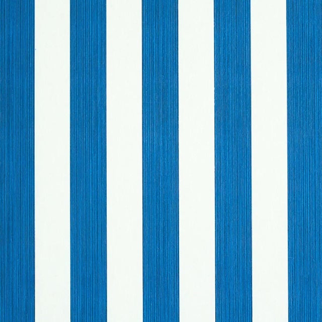 Schumacher Sample - Schumacher Edwin Stripe Medium Wallpaper in Navy For Sale - Image 4 of 4