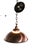 Mid Century Americana style copper finish metal chandelier, with original glass globe shade. Made by the Progressive Mfg....