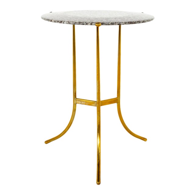 Cedric Hartman Mid Century Brass and Marble Side End Table For Sale