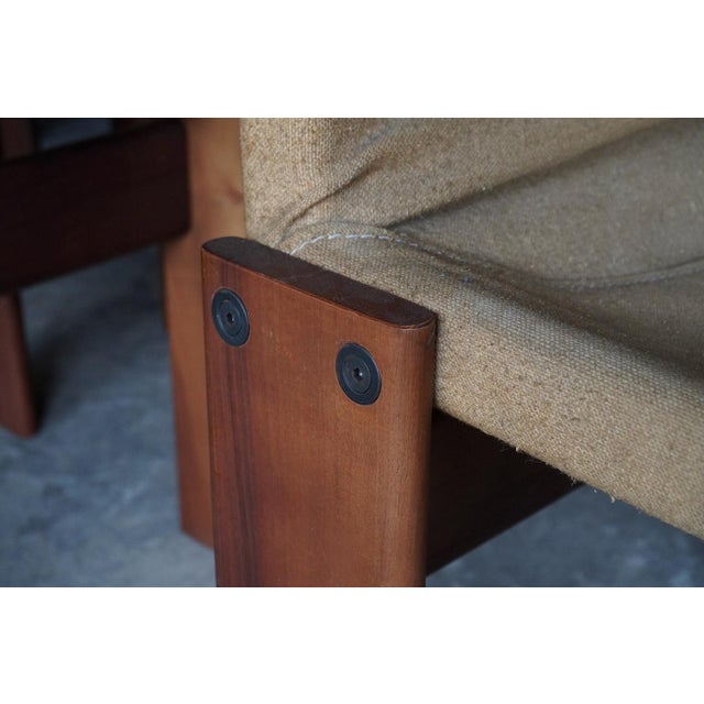 Wood Canvas Monk Chairs by Afra & Tobia Scarpa for Molteni, Italy, 1970s, Set of 14 For Sale - Image 7 of 12