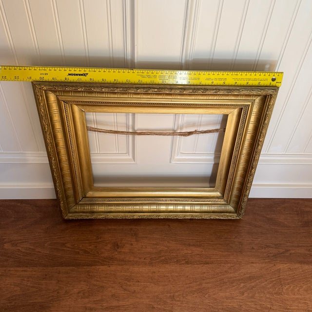 Wood Antique Gold Wood Picture Frame – Heavy Gilt Cove Moulding For Sale - Image 7 of 8