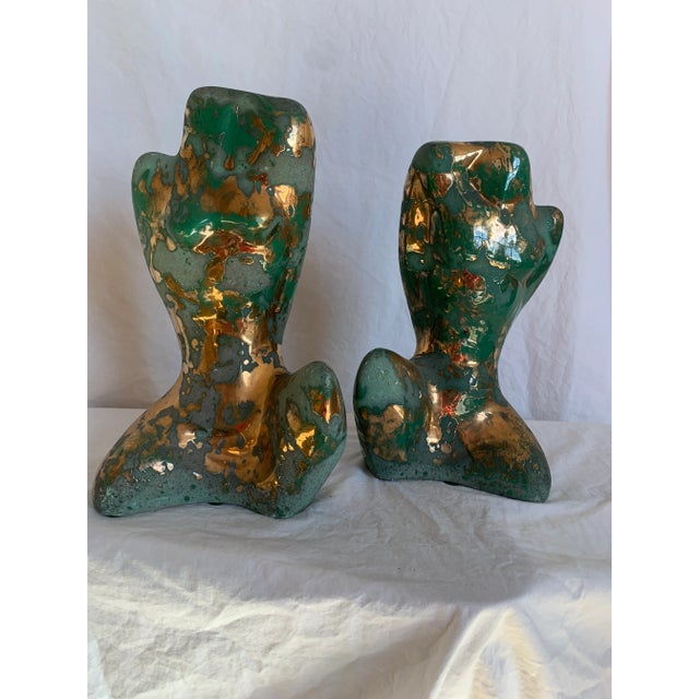 Pair of Mid-Century Italian Figural Sculptures For Sale - Image 9 of 12