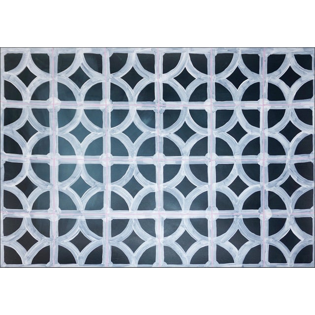 Art Deco 2026, Modernist Mural, Horizontal Diptych Painting in Black and White, Miami Breezeblocks, Acrylic Paint on Watercolor Paper by Ryan RIvadeneyra, 2026 For Sale - Image 3 of 8