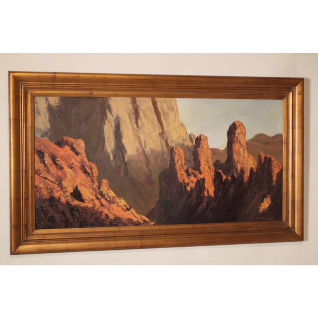 Impressionist Red Rock Painting by Segundo Huertas (1923-2010) For Sale - Image 3 of 11