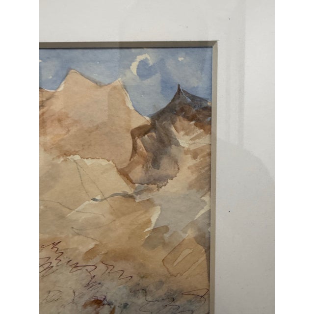 Landscape Watercolor of Desert Scene, Framed For Sale - Image 11 of 12