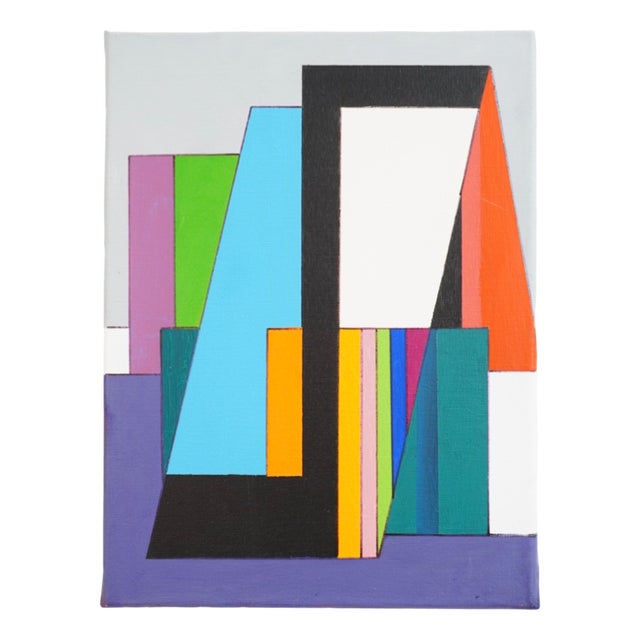 Guy Vandenbranden, Colorful Abstract Geometric Composition, Acrylic on Canvas For Sale