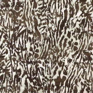 Schumacher X Celerie Kemble Feline Fabric in Darkwood For Sale