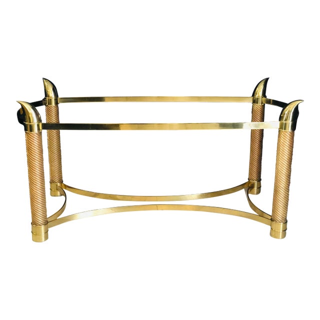 Italian Brass Faux Elephant Tusk Dining Table Style After Tommaso Barbi For Sale