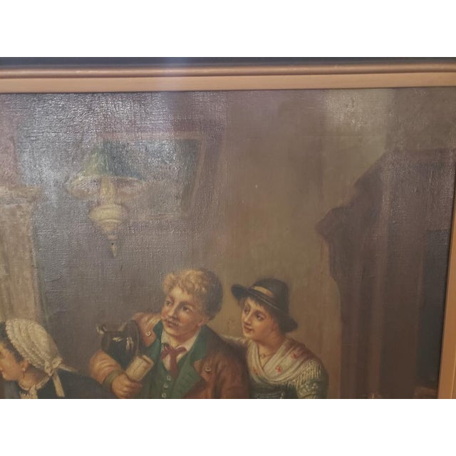 Early 21st Century Framed Oil Painting on Canvas "Belgian Daily Life" by Jan Op De Beeck 21st Century For Sale - Image 5 of 8