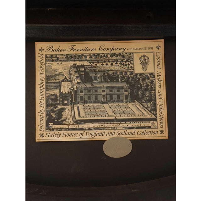 Baker Burlwood Round Inlaid Center Table For Sale - Image 14 of 14