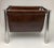Mid-Century Modern Vintage Mid Century Modern Chrome and Brown Vinyl Magazine Rack. C 1970s For Sale - Image 3 of 5