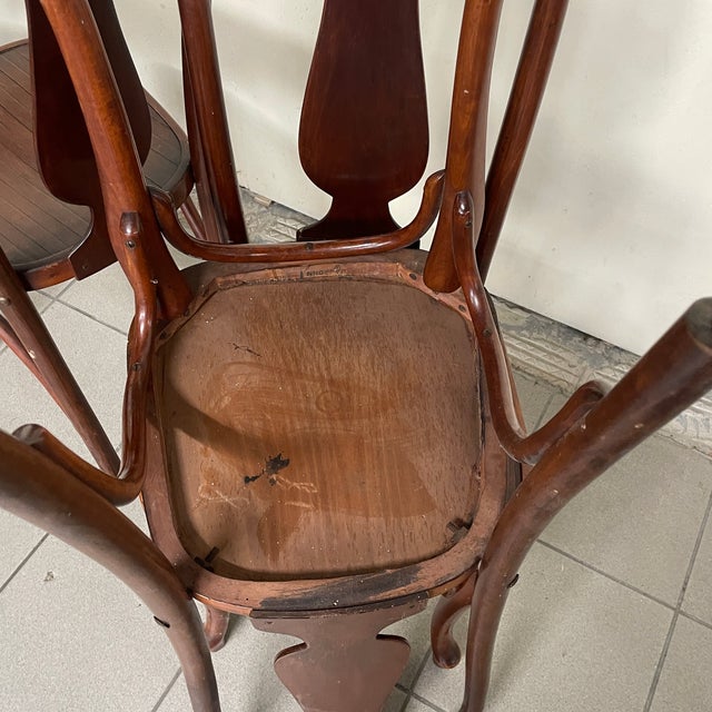 Vintage Chairs in Bent Wood by J.&J. Kohn Vienna, 1900s, Set of 5 For Sale - Image 16 of 18