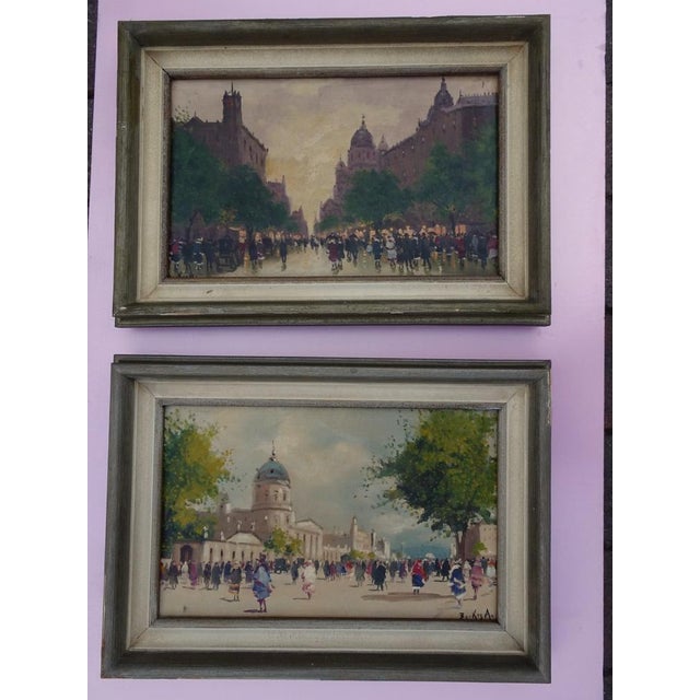 Antal Berkes, Impressionist Scenes, 1890s-1910s, Oil on Canvases, Set of 2, in Very Good conditions. Designed 1890 to 1919...