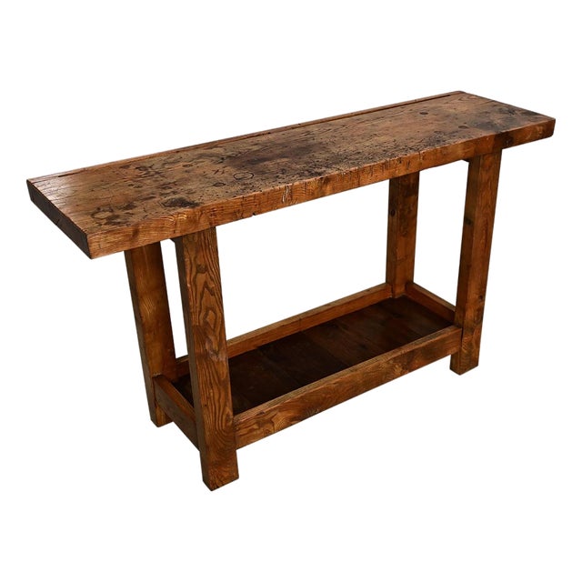 French 19th Century Solid Oak Workbench For Sale